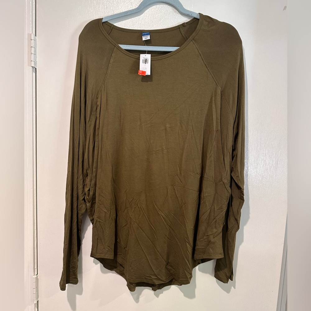 Old Navy Olive Green Nursing Long Sleeve Comfy Top